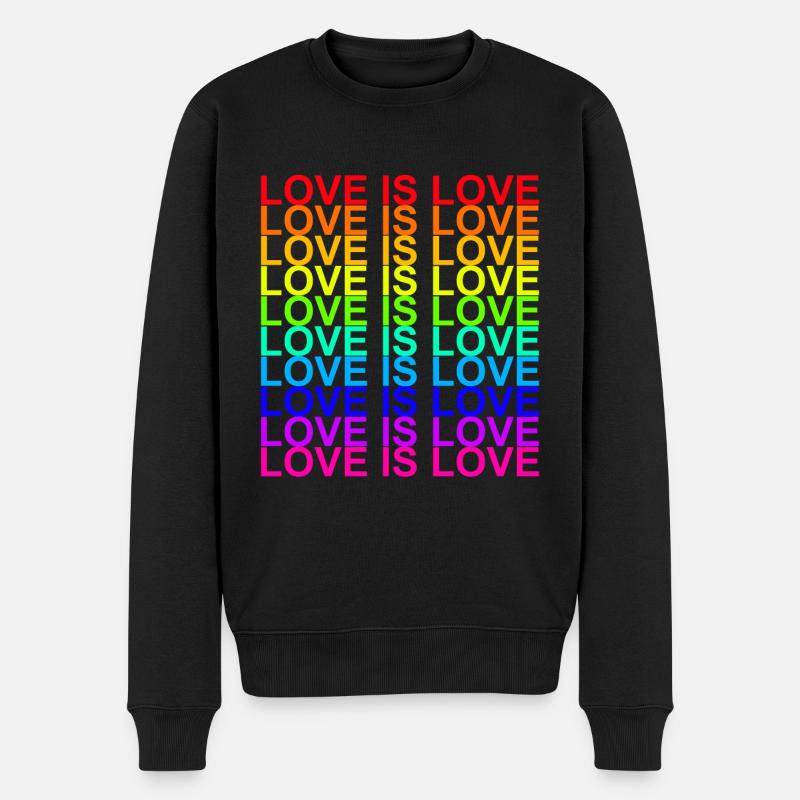 LOVE IS LOVE - Männer Premium Bio Pullover - Schwarz