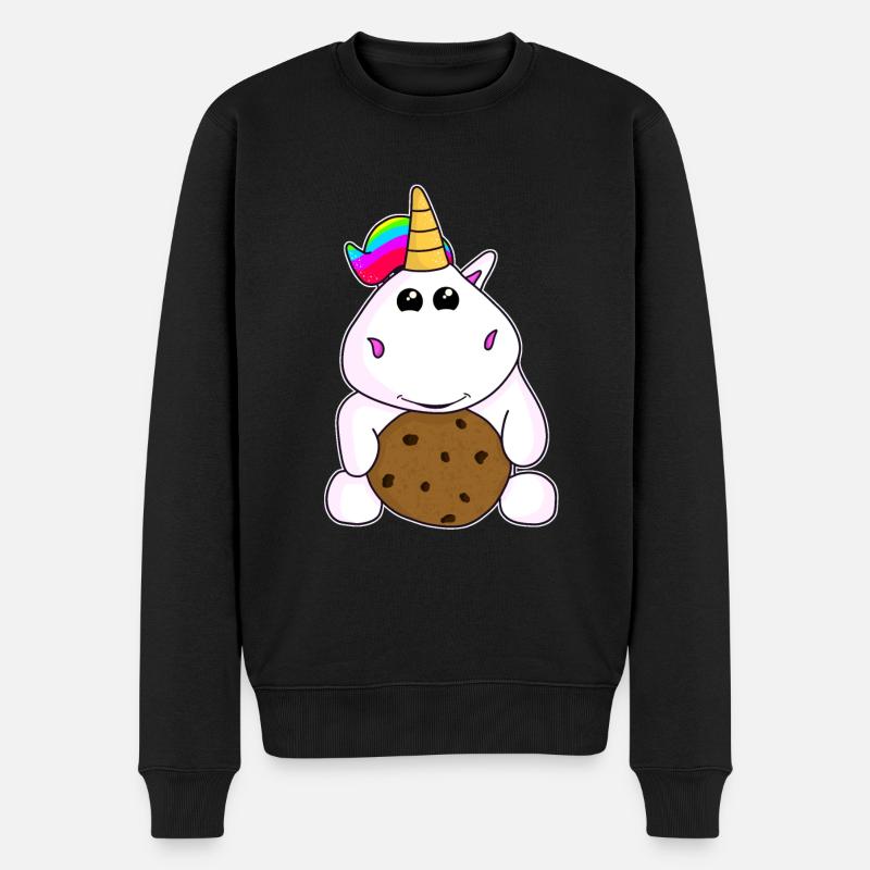 Einhorn Einhörner Cookie Keks Süßigkeit Unicorn - Männer Premium Bio Pullover - Schwarz