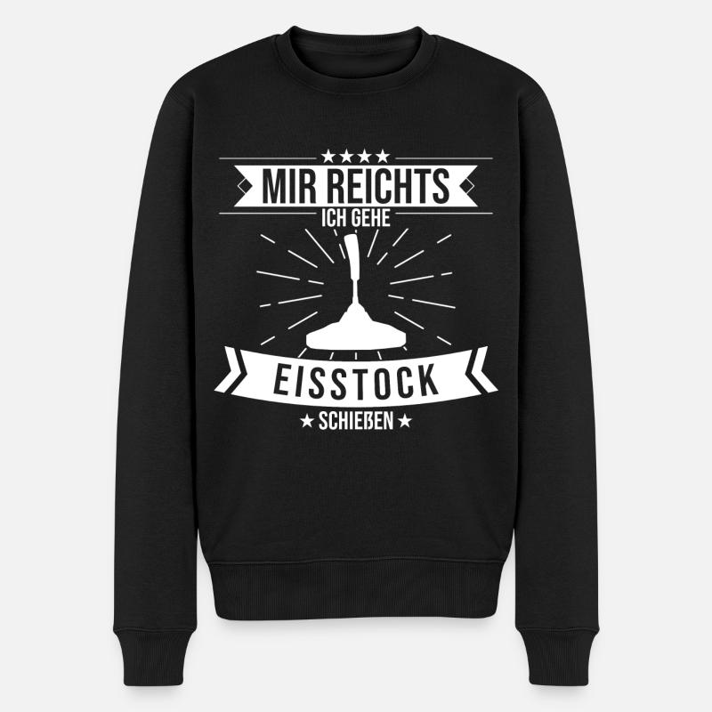 Eisstockschießen Stockschießen Eisstock Spruch - Männer Premium Bio Pullover - Schwarz