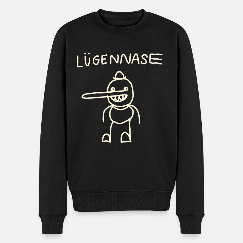 Du kleine Lügennase! - Männer Premium Bio Pullover - Schwarz