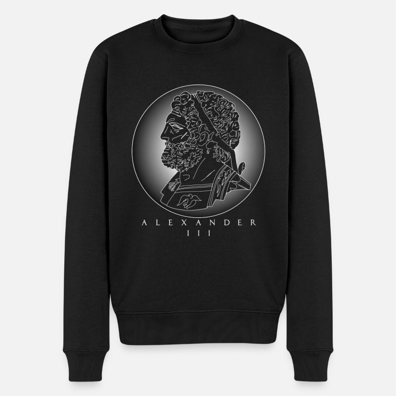 Alexander der Große, Alexander III von Makedonien - Männer Premium Bio Pullover - Schwarz
