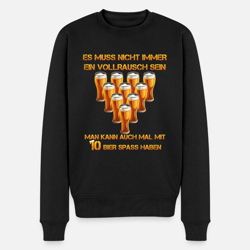 spass mit bier - Männer Premium Bio Pullover - Schwarz