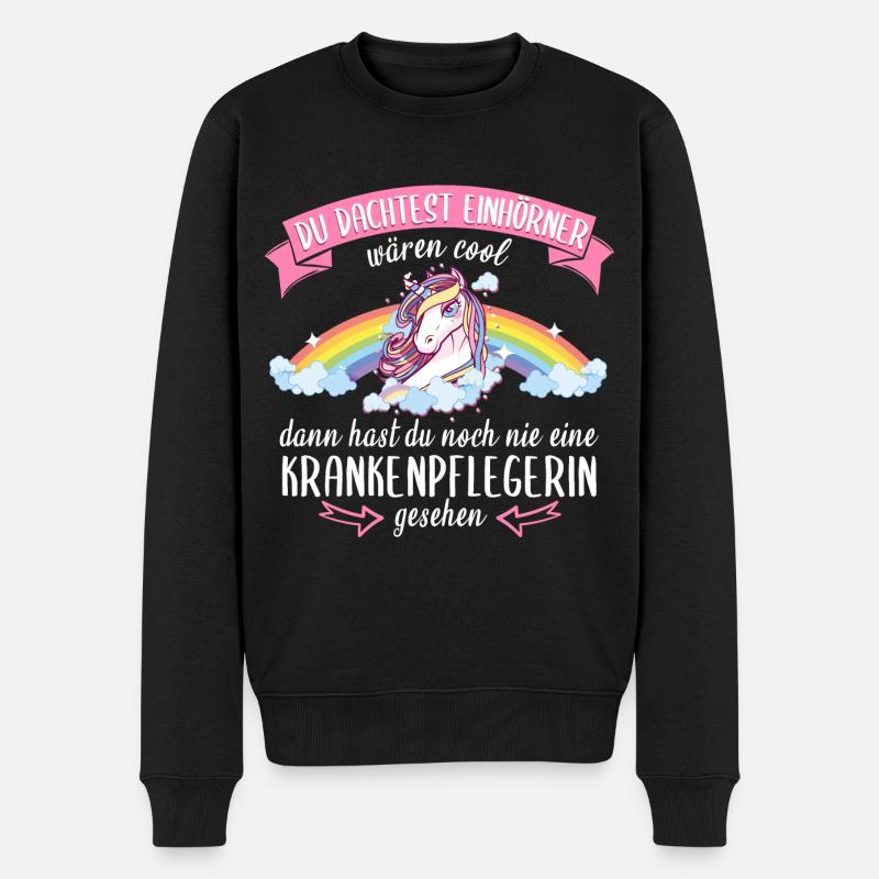 Krankenpflegerin Krankenschwester Pflegerin Spruch - Männer Premium Bio Pullover - Schwarz