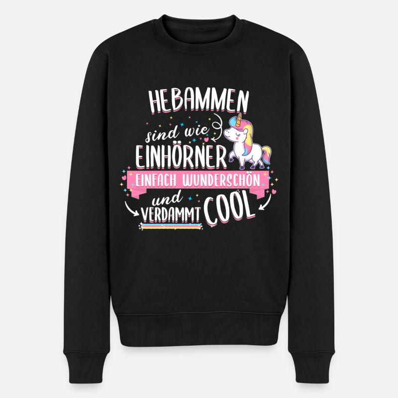 Hebamme Hebammen Entbindungspflegerin Beruf Spruch - Männer Premium Bio Pullover - Schwarz