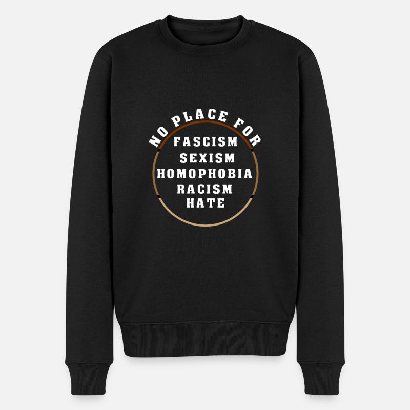Gegen Rechts Antifa Rassismus Pride LGBT LGBTQIA - Männer Premium Bio Pullover - Schwarz