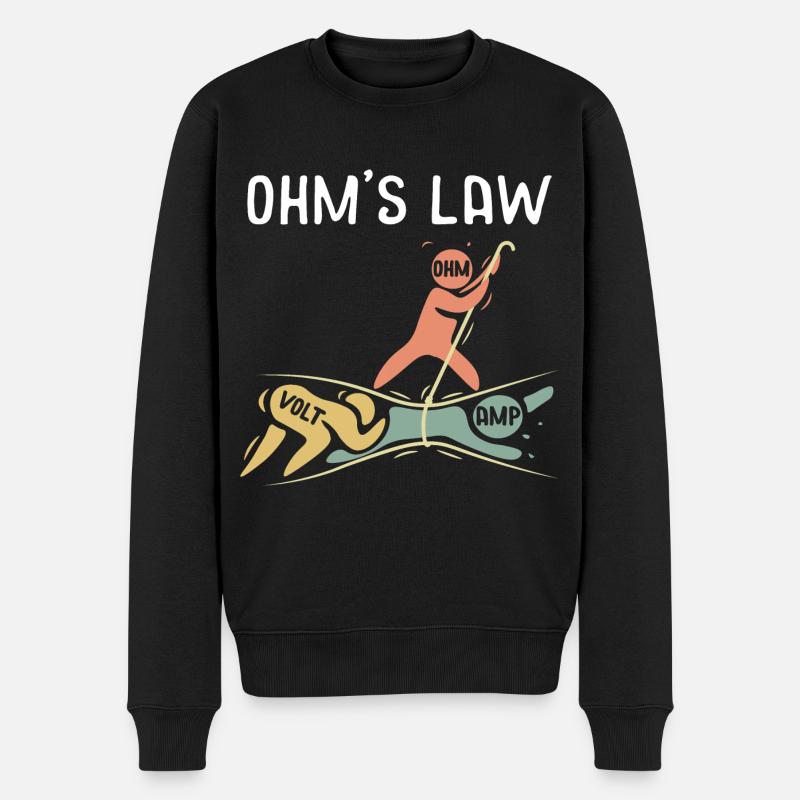 Ohm'sches Gesetz Elektrotechnik-Witz - Männer Premium Bio Pullover - Schwarz
