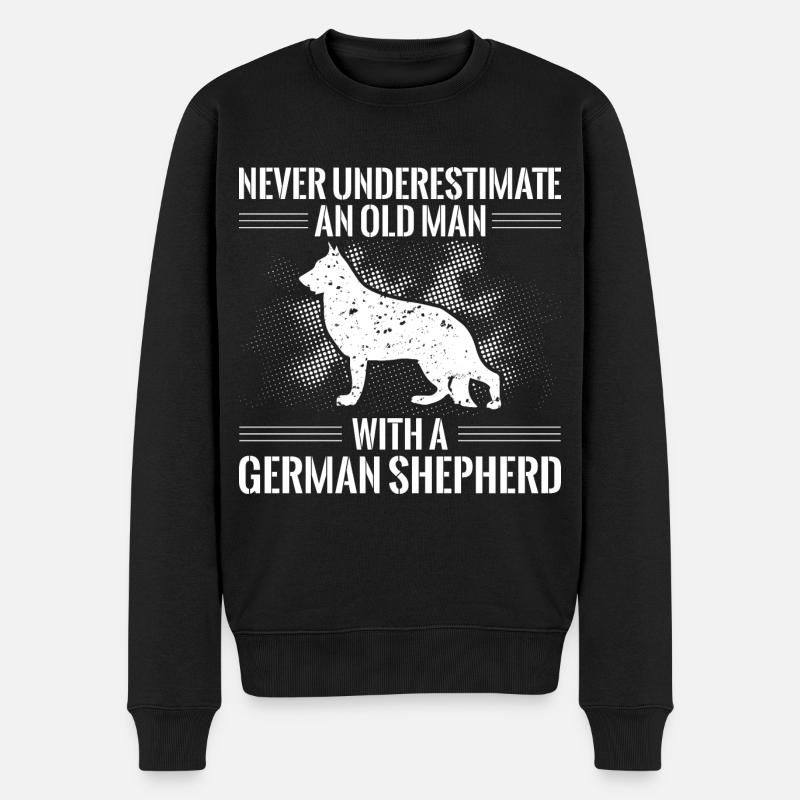 GERMAN SHEPHERD | OLD MAN - Men's Premium Organic Jumper - black