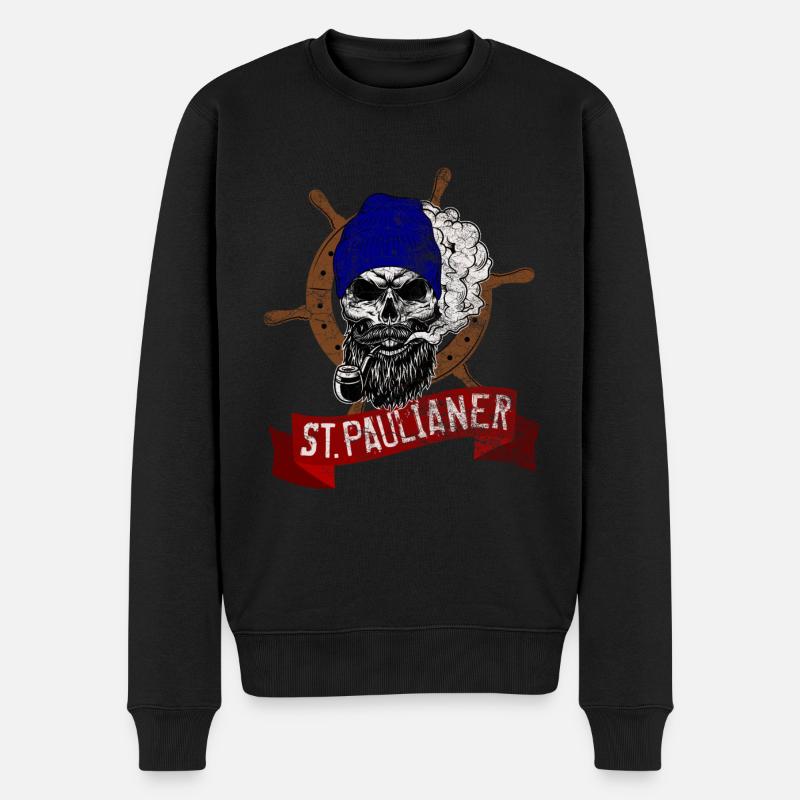 st paulianer st pauli design - Männer Premium Bio Pullover - Schwarz
