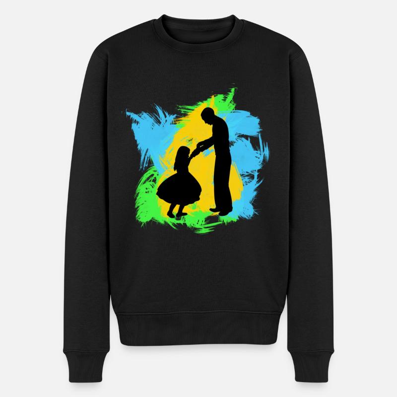 Père et fille - Pull Premium bio Homme - noir