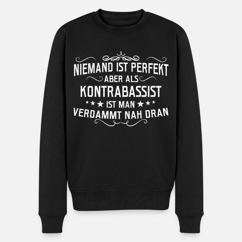 Kontrabass Kontrabass Instrument Bass Spruch - Männer Premium Bio Pullover - Schwarz
