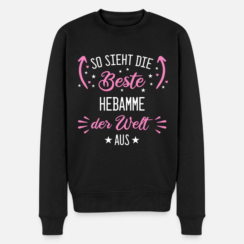 Hebamme Hebammen Entbindungspflegerin Beruf Spruch - Männer Premium Bio Pullover - Schwarz