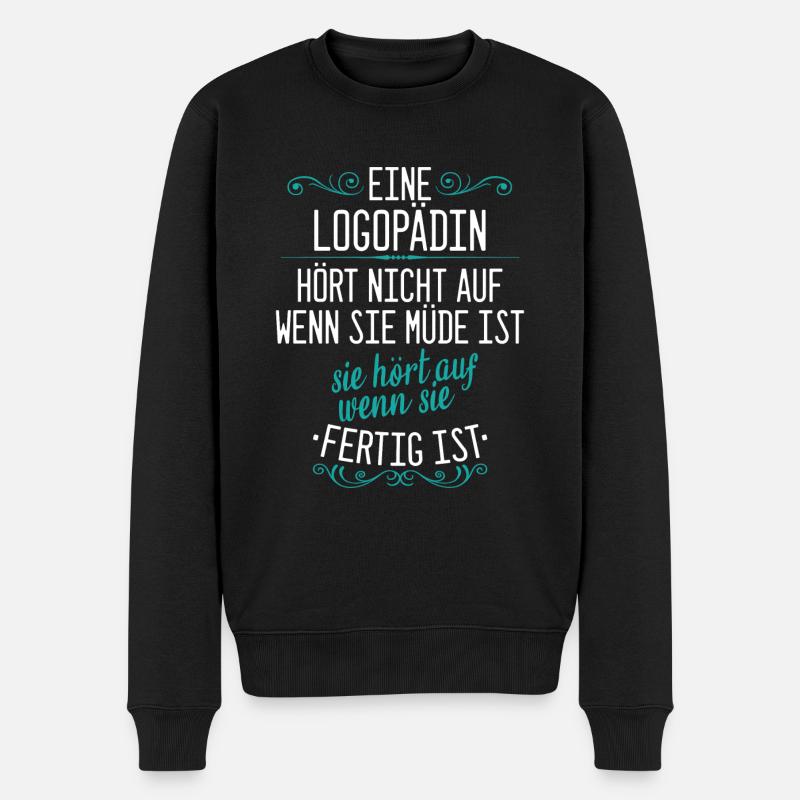Logopädin Logopädie Rehabilitation Beruf Spruch - Männer Premium Bio Pullover - Schwarz