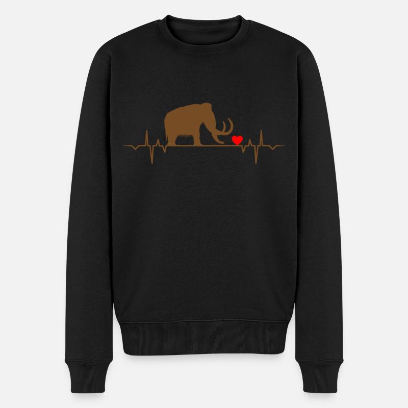 mammut eiszeit elefant mammuts höhlenmensch herz - Männer Premium Bio Pullover - Schwarz