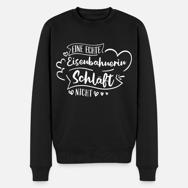 Eisenbahner Lokführer Eisenbahn Bahn Beruf Spruch - Männer Premium Bio Pullover - Schwarz