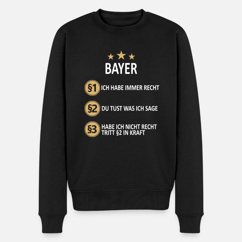 Bayern bayrisch Bayer Deutschland Heimat Spruch - Männer Premium Bio Pullover - Schwarz