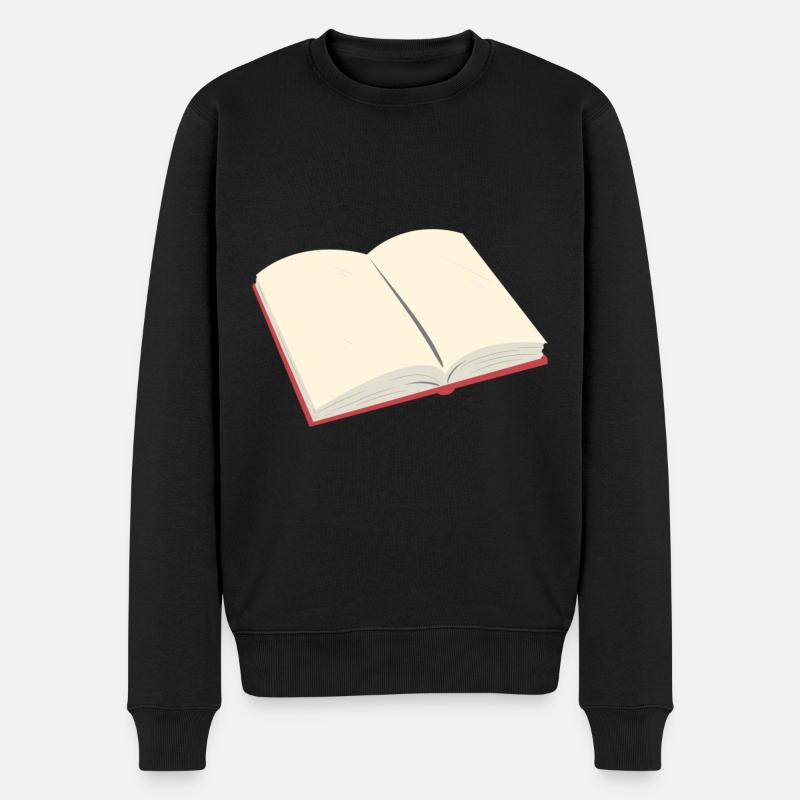 Livre ouvert - Pull Premium bio Homme - noir