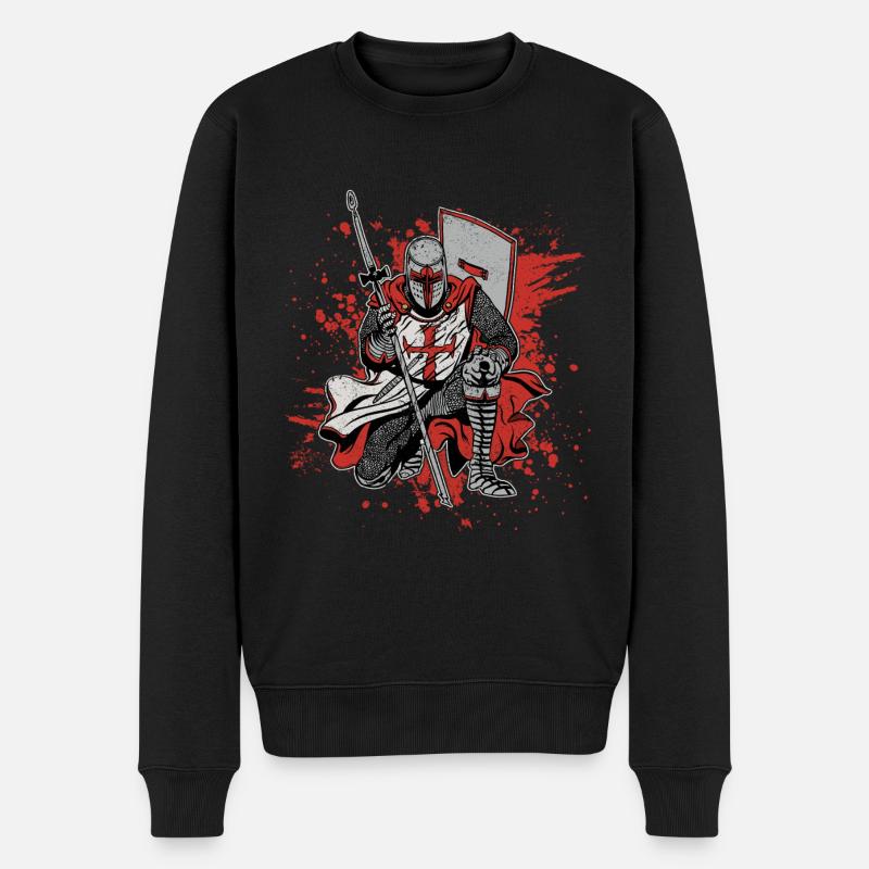 Croisés Templiers Deus Vult Templiers Templiers - Pull Premium bio Homme - noir