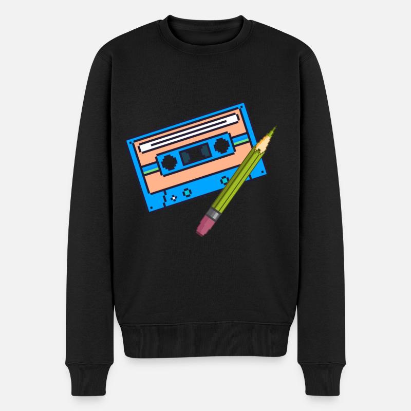 Old school - Männer Premium Bio Pullover - Schwarz