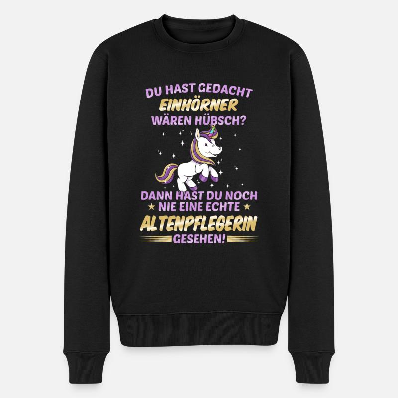 Altenpflegerin Pflegerin Altenpflege Beruf Spruch - Männer Premium Bio Pullover - Schwarz