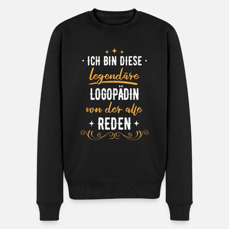 Logopädin Logopädie Rehabilitation Beruf Spruch - Männer Premium Bio Pullover - Schwarz