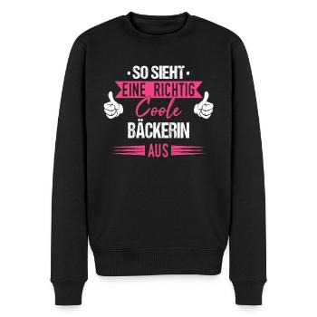Bäcker Bäckerin Bäckerei Beruf Spruch - Männer Premium Bio Pullover - Schwarz - Vorne - Nico (187cm)