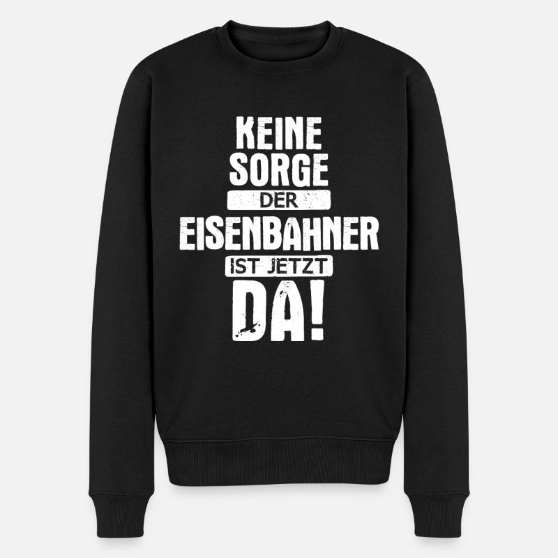 Eisenbahner Lokführer Eisenbahn Bahn Beruf Spruch - Männer Premium Bio Pullover - Schwarz