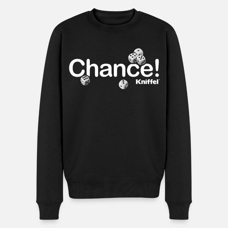 Kniffel Chance Weiß - Männer Premium Bio Pullover - Schwarz