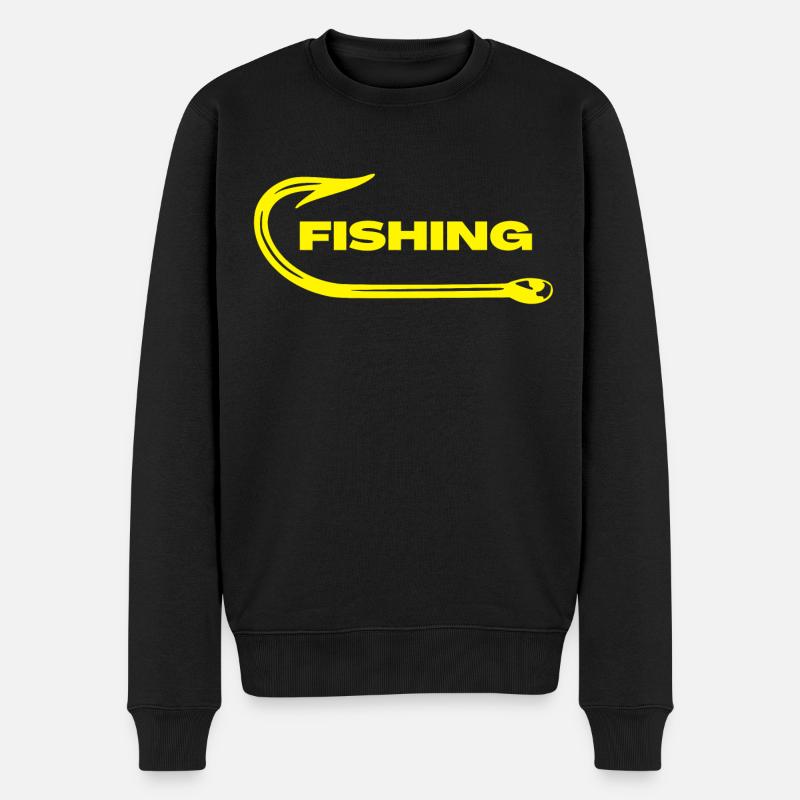 Fischen Angeln - Männer Premium Bio Pullover - Schwarz