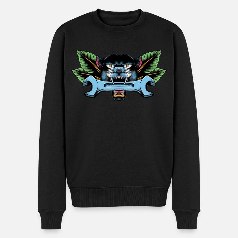 Mechnaniker Tattoo - Männer Premium Bio Pullover - Schwarz
