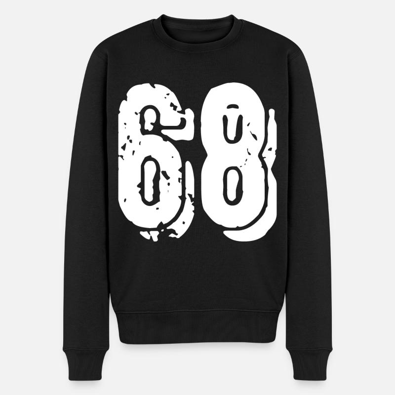 68 Zahl Trikot - Männer Premium Bio Pullover - Schwarz
