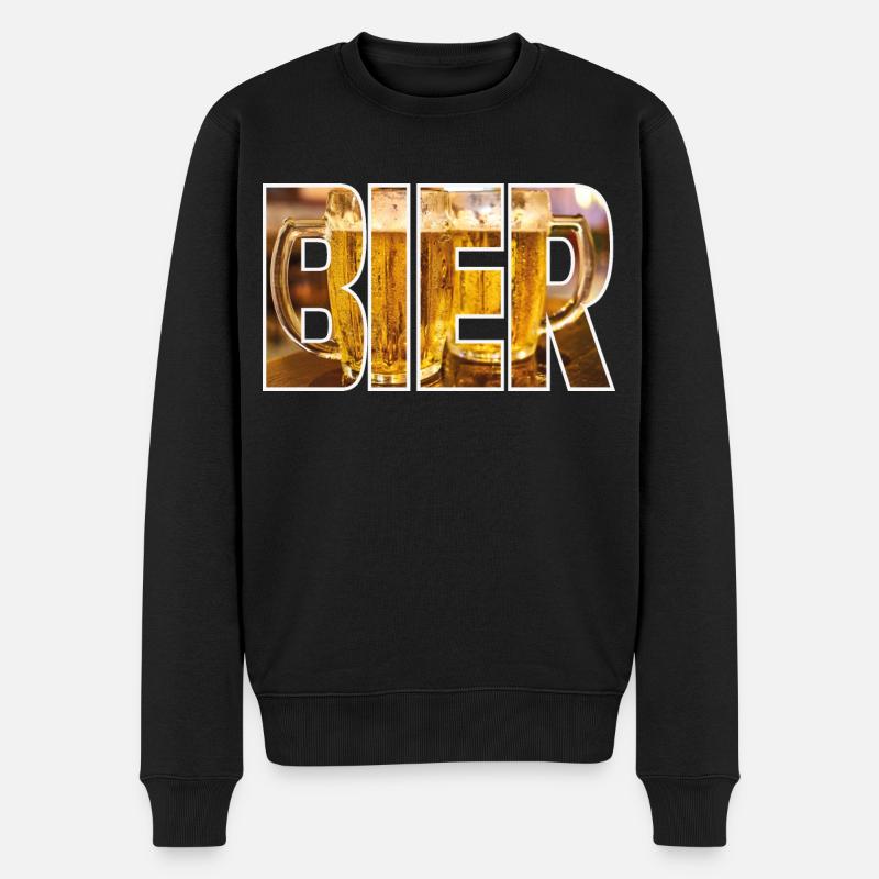 Bier - Männer Premium Bio Pullover - Schwarz