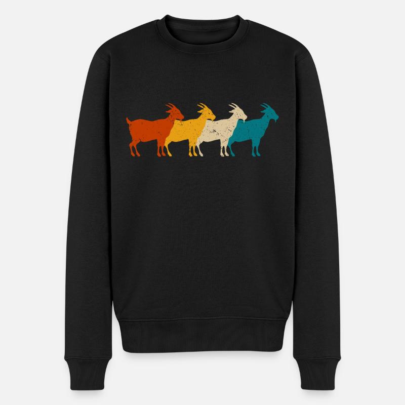 retro chèvres t-shirt chèvre - Pull Premium bio Homme - noir