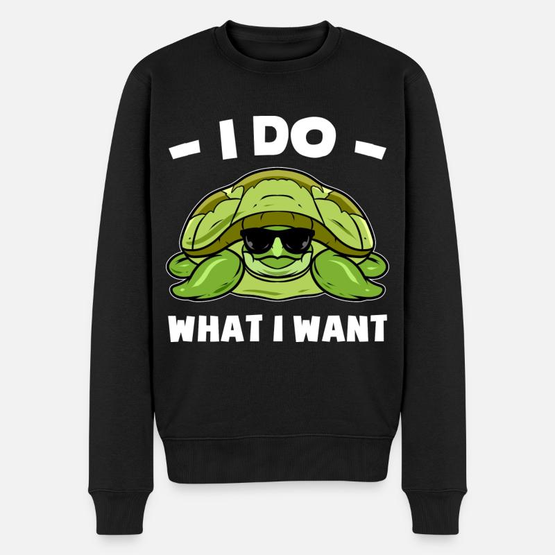 Schildkröte - Männer Premium Bio Pullover - Schwarz