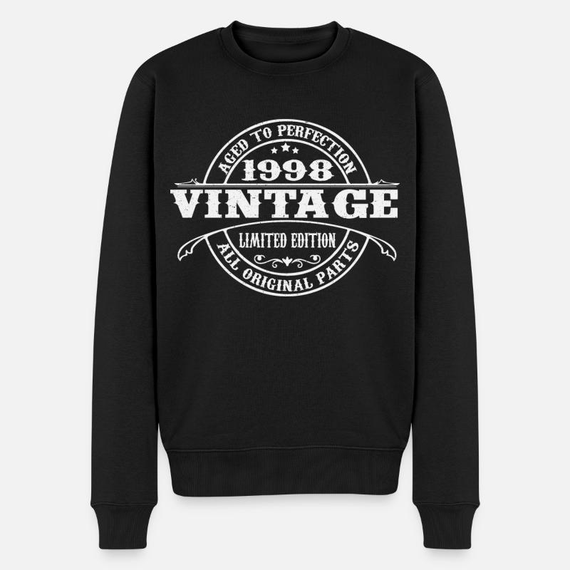 Jahrgang 1998 geboren Vintage Geburtstag Geschenk - Männer Premium Bio Pullover - Schwarz