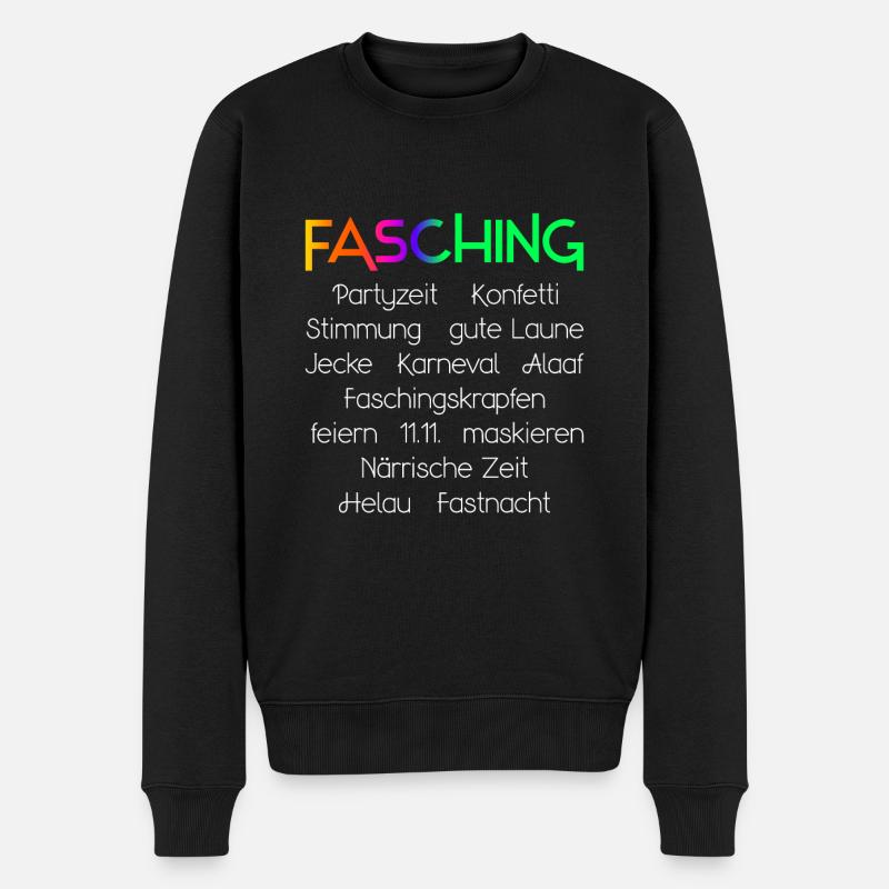 Faschingszeit - Partyzeit - Männer Premium Bio Pullover - Schwarz
