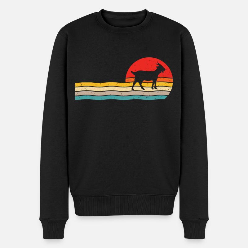 Chèvre T-shirt Rétro Chèvres - Pull Premium bio Homme - noir