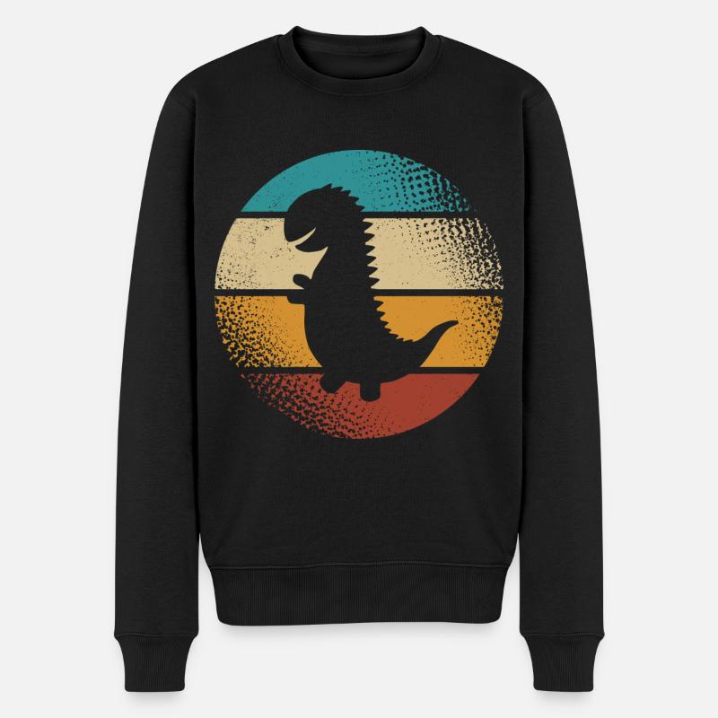 T-Rex - Männer Premium Bio Pullover - Schwarz