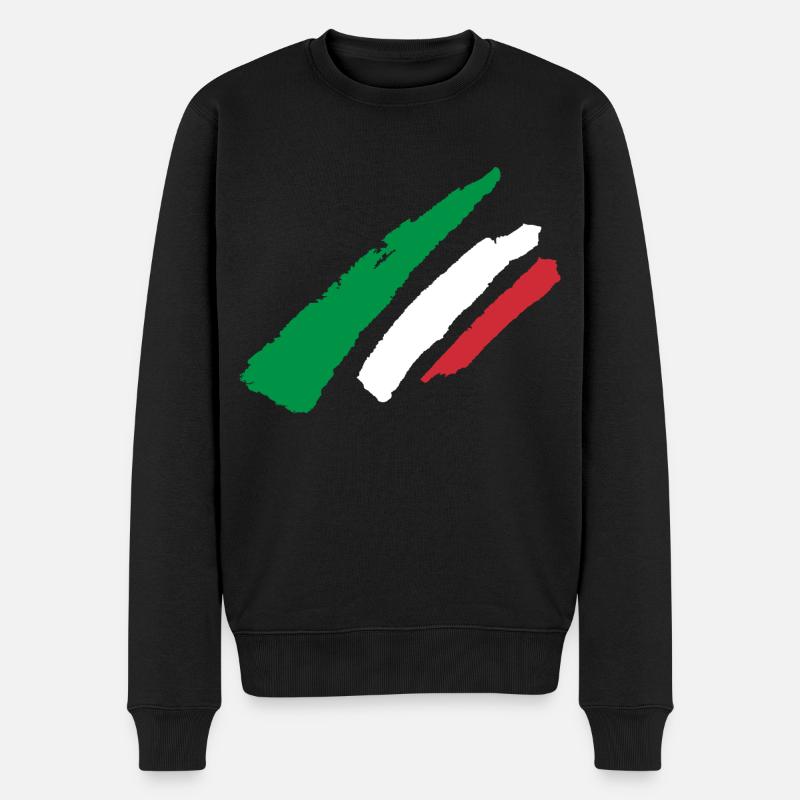 Bande du drapeau italien - Pull Premium bio Homme - noir