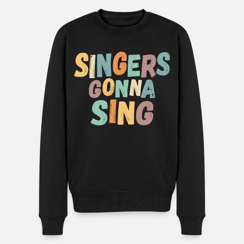 Singers gonna sing - Männer Premium Bio Pullover - Schwarz