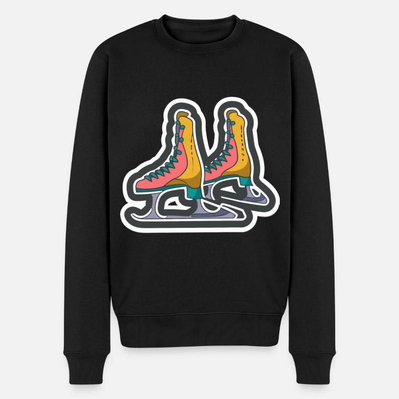 Eislaufschuhe - Männer Premium Bio Pullover - Schwarz