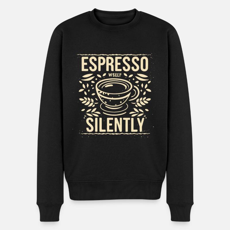 Kaffee - Männer Premium Bio Pullover - Schwarz