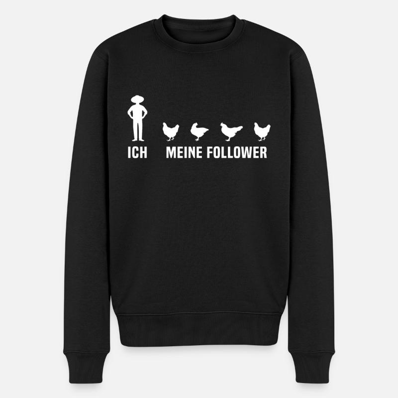 ich meine follower Hühner - Männer Premium Bio Pullover - Schwarz