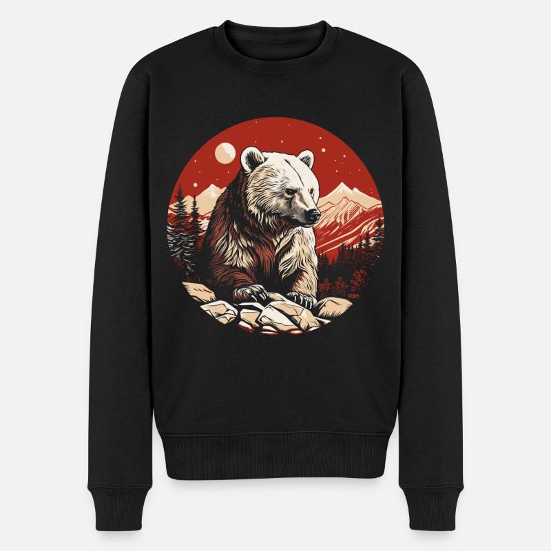 Grizzly - Männer Premium Bio Pullover - Schwarz