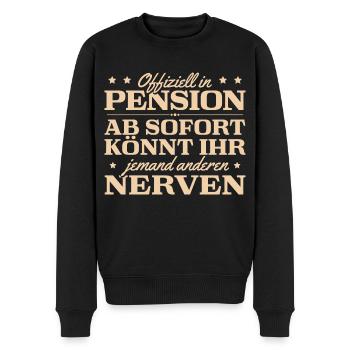 Pension Beamter im Ruhestand Pensionär Geschenk - Männer Premium Bio Pullover - Schwarz - Vorne - Nico (187cm)