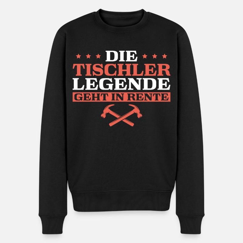 Tischler in Rente Ruhestand Arbeitskollege Rentner - Männer Premium Bio Pullover - Schwarz