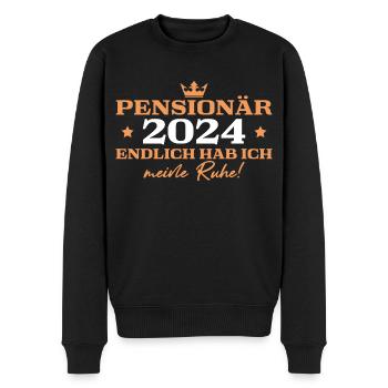 Pensionär 2024 Endlich Ruhe Rente Pension - Männer Premium Bio Pullover - Schwarz - Vorne - Nico (187cm)