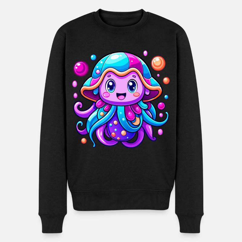 Méduse mignonne - Pull Premium bio Homme - noir