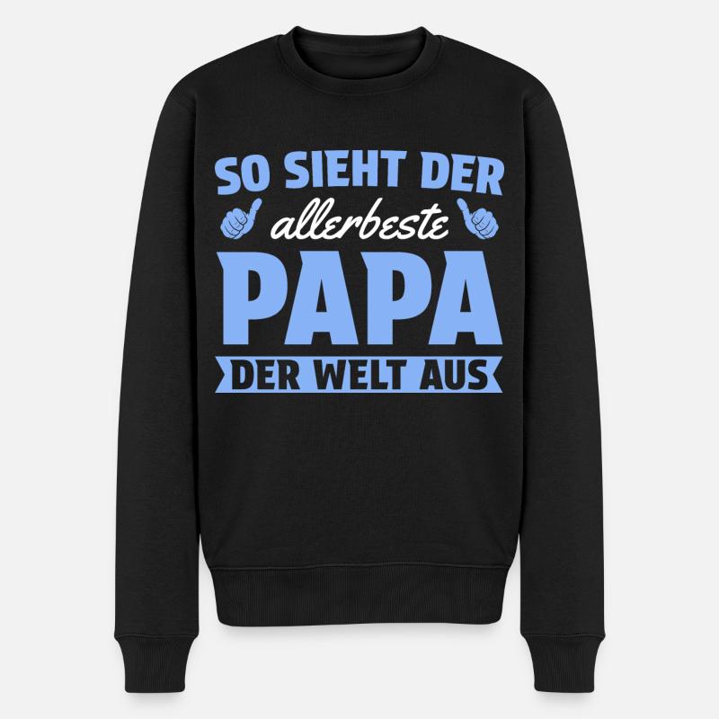 Vatertag Bester Papa der Welt - Männer Premium Bio Pullover - Schwarz