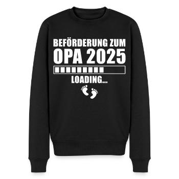 Großvater 2025 loading Werdender Opa Geschenk - Männer Premium Bio Pullover - Schwarz - Vorne - Nico (187cm)