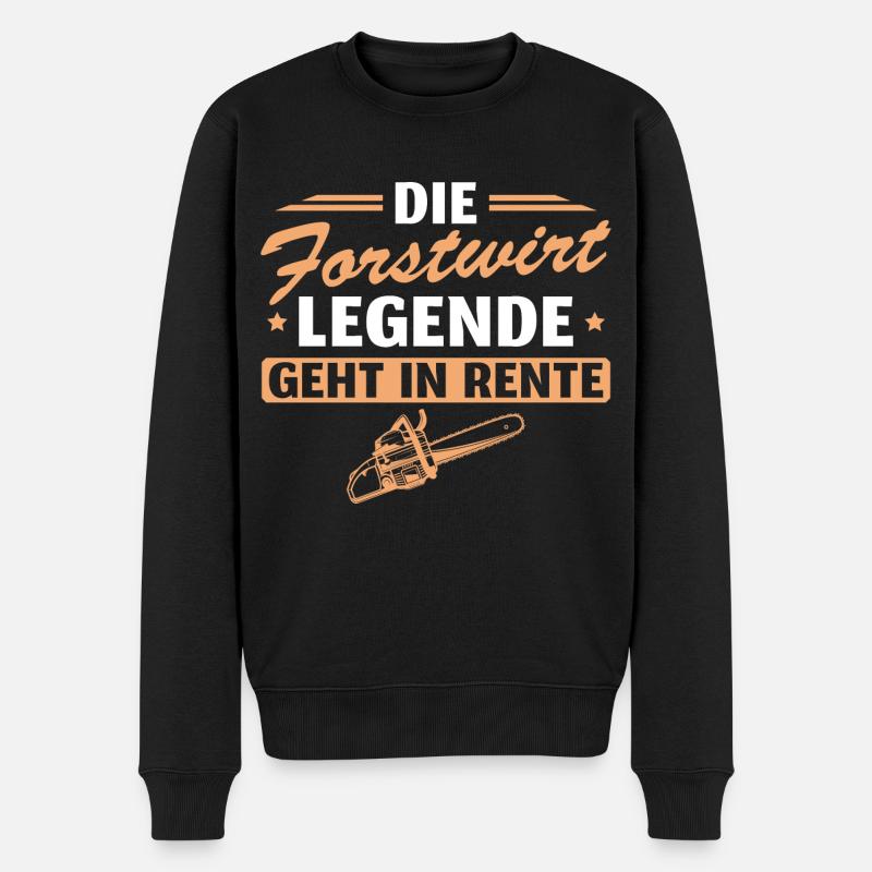 Rentner Forstwirt in Rente Holzfäller - Männer Premium Bio Pullover - Schwarz